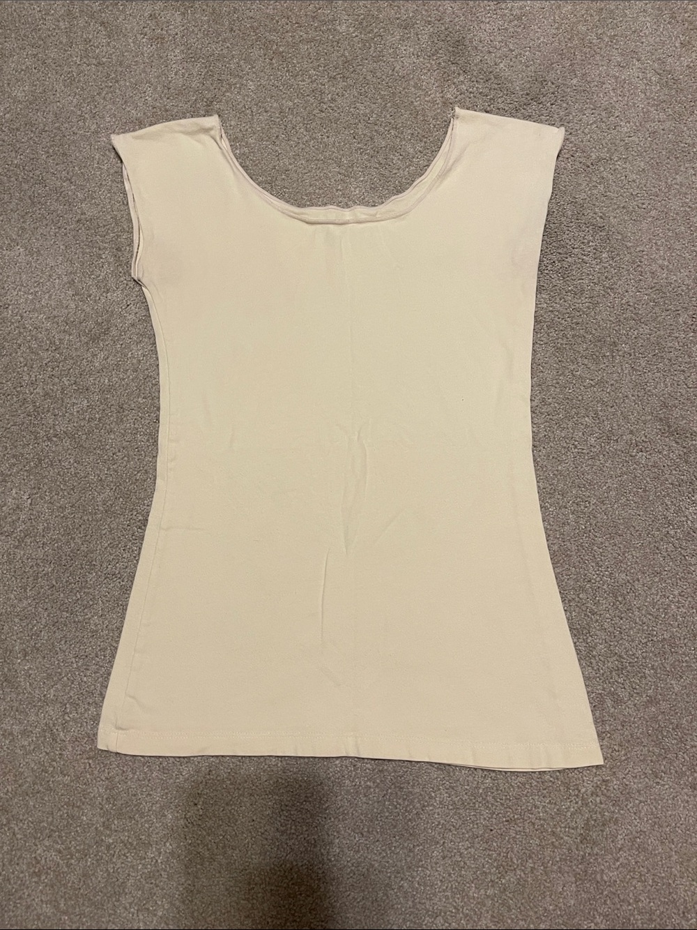 Women’s Cream Scoop Neck Cap Sleeve Top  “The Wonder Tee”